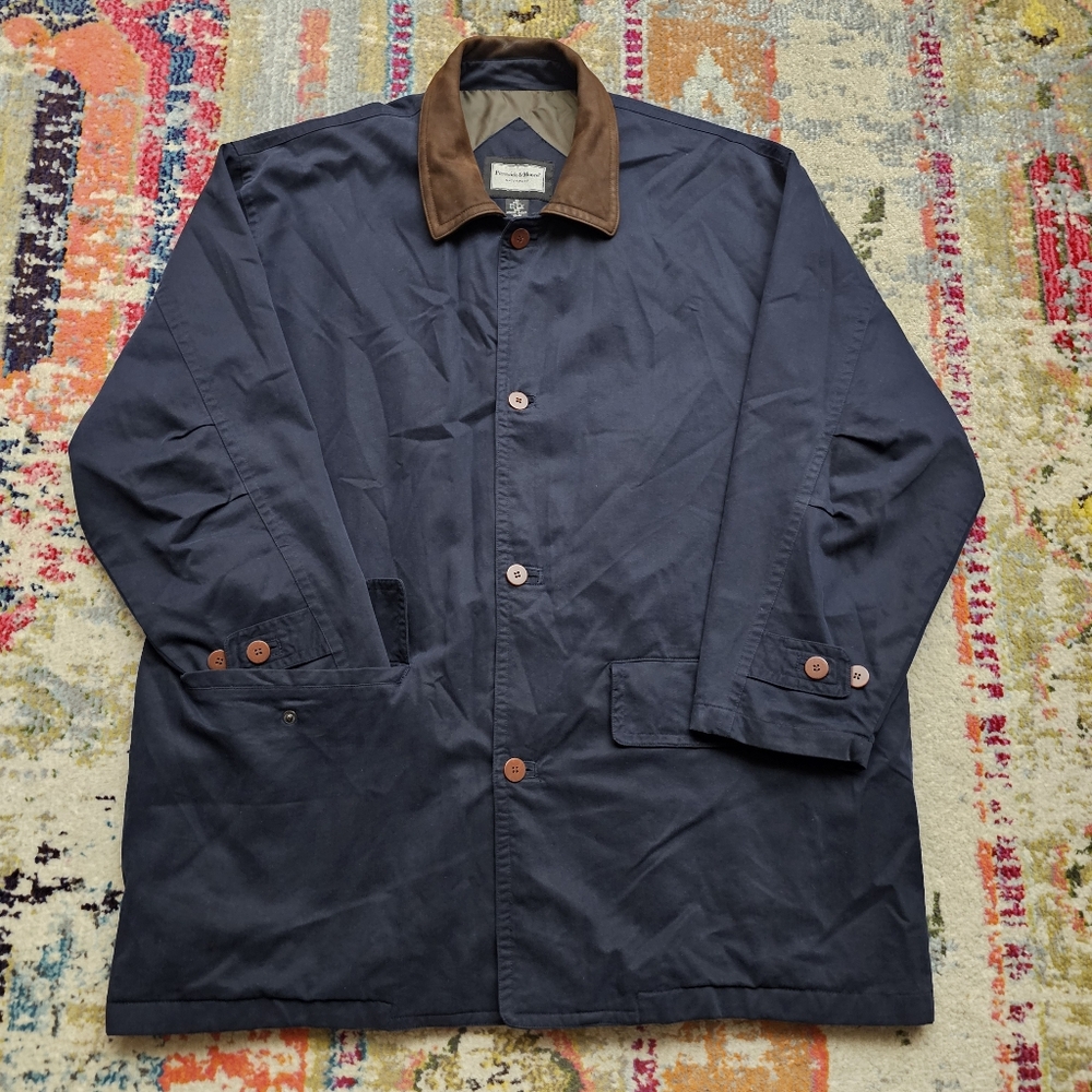 VTG Preswick & Moore Men's XL Barn Lined Chore Coat Brown Field Button Up & Zip